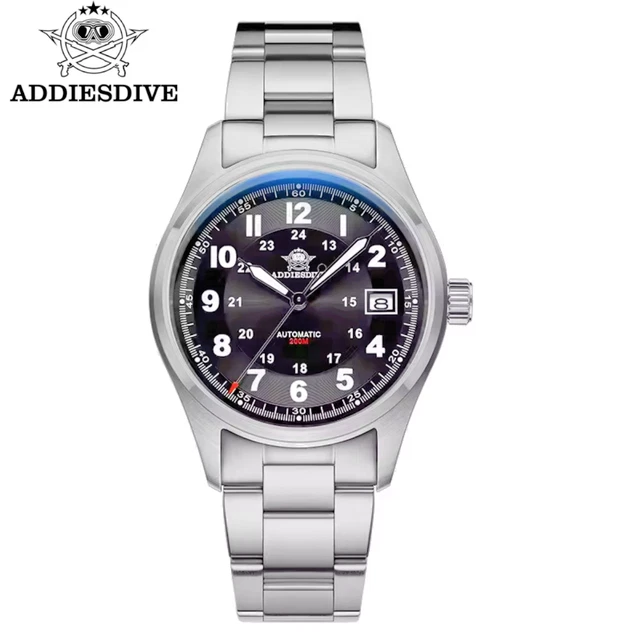 ADDIEDIVE Moon Montres Chronographe Hommes Quartz Japon VK64 Domed Sapphire Synthétique 200M Étanche