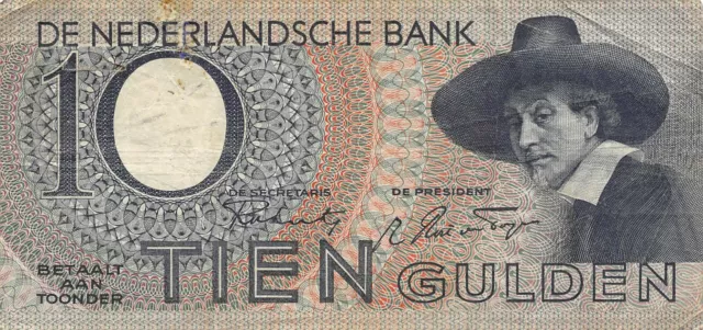 Netherlands  10  Gulden  21.2.1944  Series  3 CA  Circulated Banknote MeE10