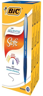 BIC BIC Atlantis Exact Bleu Stylo à bille rétractable par rotation 12 pièce s 