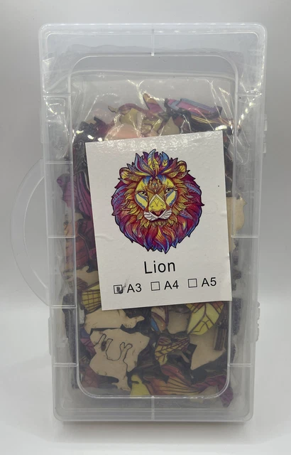 Unique Wooden Jigsaw Puzzles Mysterious Lion Puzzle Gift Toy For Adults and Kids