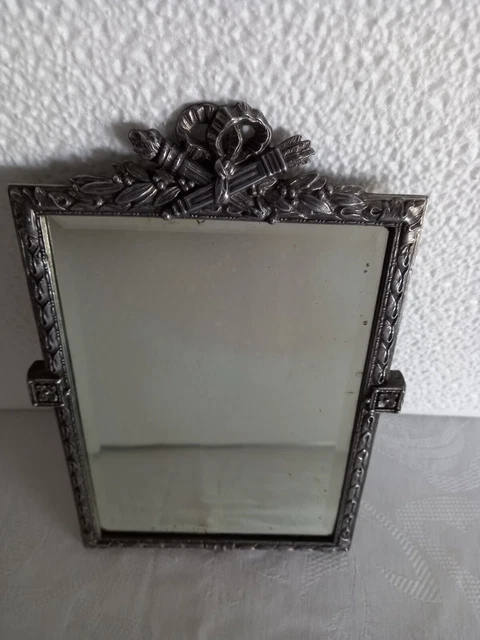 Petit Miroir Ancien A Poser Ou A Suspendre Avec Glace Biseautee Au Mercure