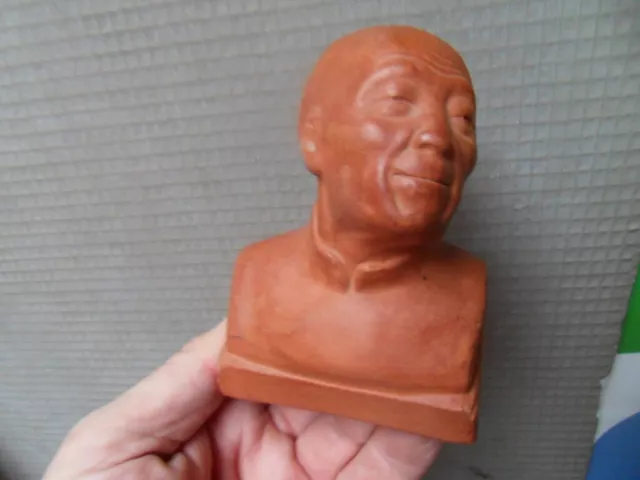 Statue sculpture buste asiatique chinois terre cuite by G.Hauchecorne art deco
