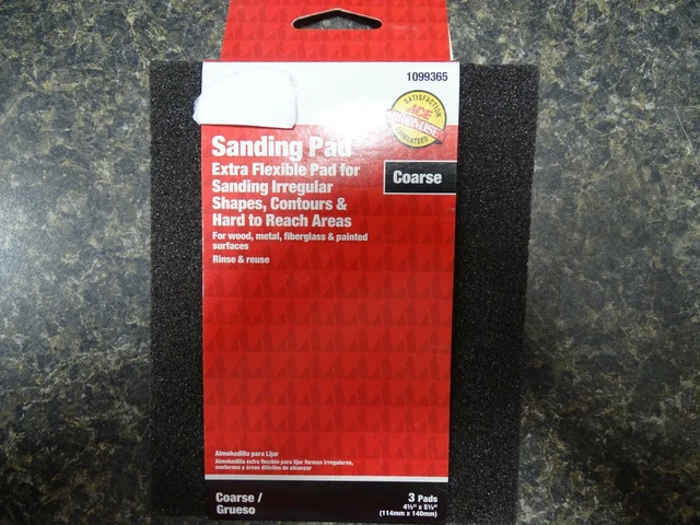 5-1/2" L x 4-1/2" W x 1/4" 60 Grit Coarse Aluminum Oxide Sanding Sponge 1099365