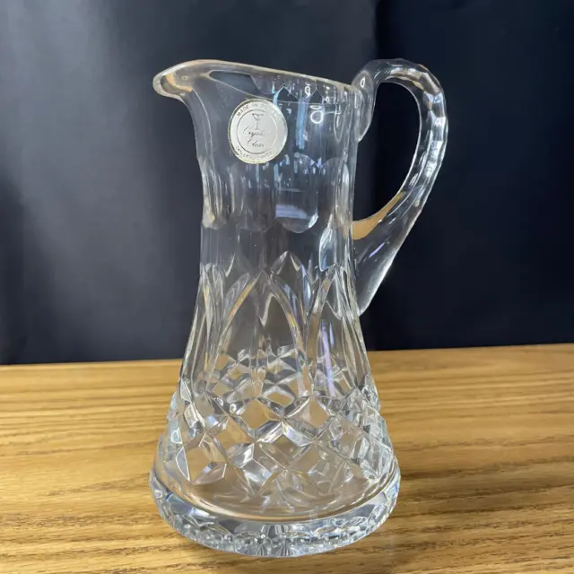 Vintage 6.5" Crystal Clear 24% Lead Crystal Pitcher Made in Poland