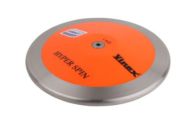 Diskus Wettkampf Hyper Spin von Vinex - 1,00 kg - Wurfdiskus - IAAF - Orange