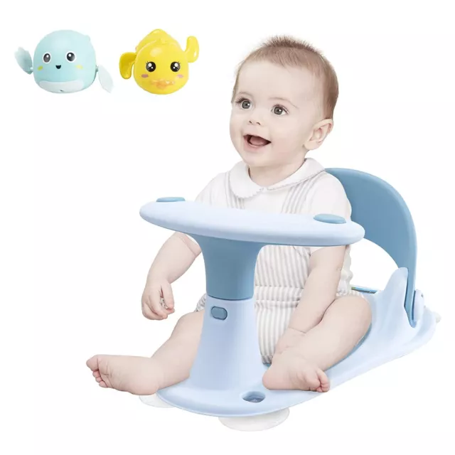 Baby Infant Bath Seat for Babies Bathtub Seat 2 Turtle Bath Toys 4 Suction Cups