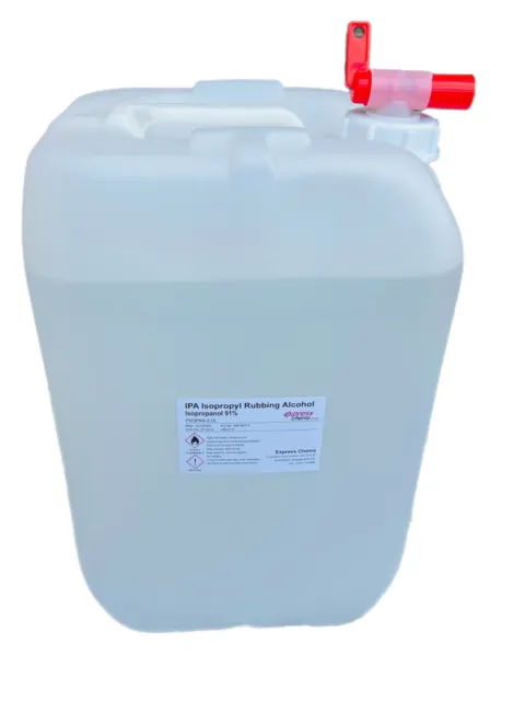 Isopropyl Rubbing Alcohol 25 Litre 91% IPA Lab Grade | Isopropanol Tap Easy Pour