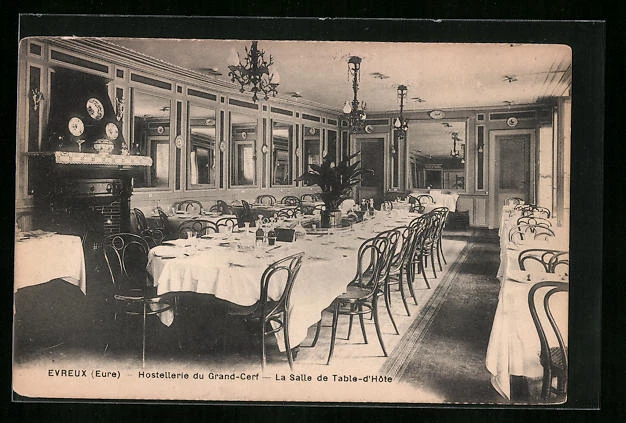 CPA Evreux, Hostellerie du Grand Cerf, La Salle de Table-d´Hote