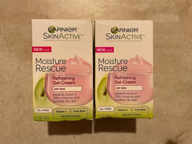 2 Garnier Skincare Moisture Rescue Refreshing Gel-Cream for Dry Skin