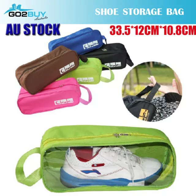 Waterproof Portable Shoe Bags Case Travel Sports Storage Tote View Window