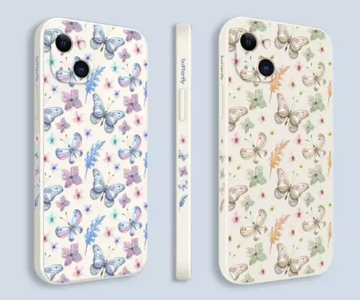 Butterfly Flowers Fleur Soft Coque Cover Case For Iphone 15 Pro Max 14 13 12 11