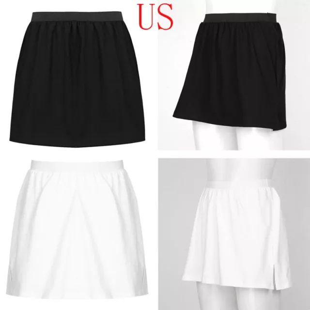 Womens A Shirt Fake Mini Skirt False Blouse Hem Bottom Down Waist Shorts Skirted