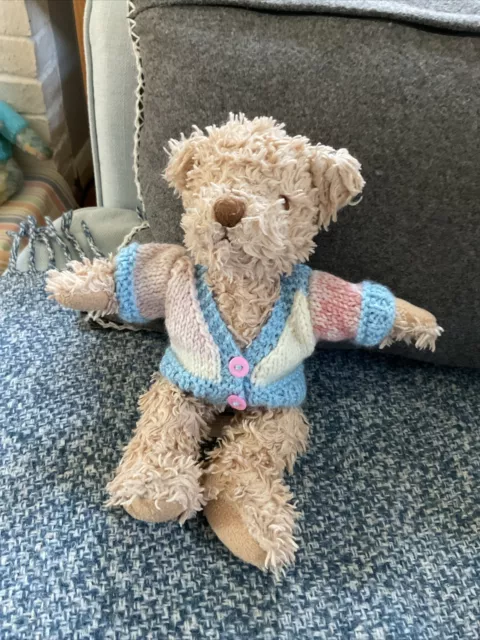 Hand Knitted Teddy Clothes,cardigan , Shown On 8inch Bear,