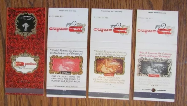 Girlie Matchbook Covers: Domino Club San Francisco, California Matchcovers -D12