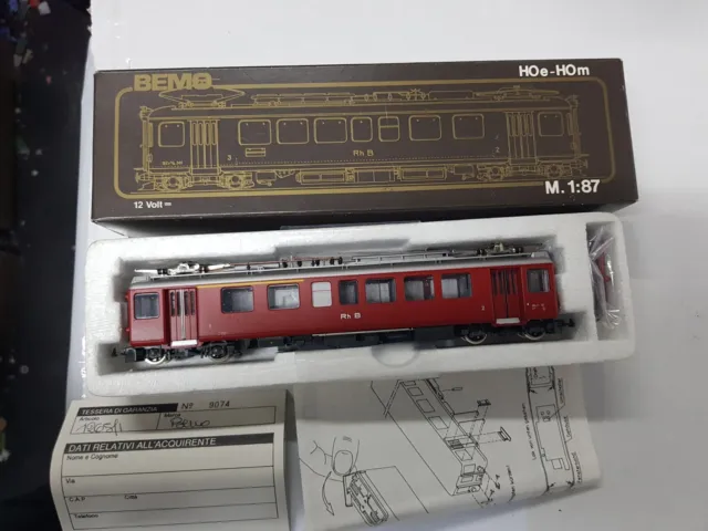 BEMO 1265 2 SCALA H0m 1/87 LOCOMOTIVA ELETTRICA ABe 4/4 501 RhB RETICA ROSSA