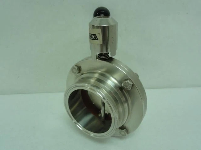 207184 Old-Stock; MFG- B5101E300CC-A Sanitary Butterfly Valve; 3" Clamp; SS-304