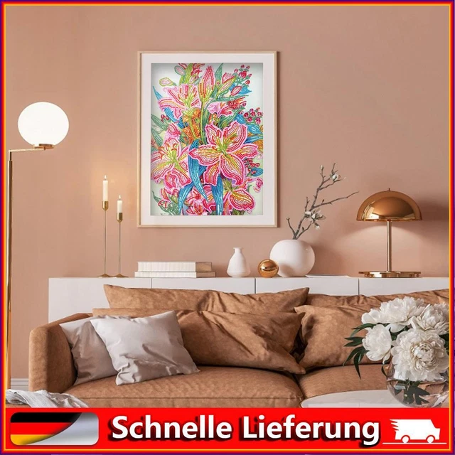 liuwei 5D-Diamant-Malerei-Set, Lilien-Zeichnung, DIY, Teil-Spezialform, Diamant-