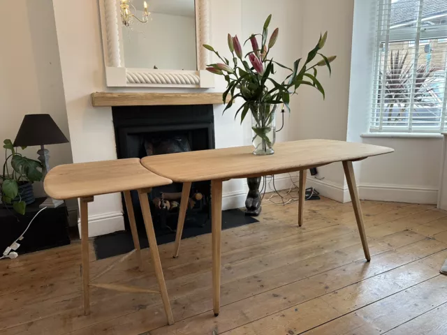 Ercol Windsor Plank Top Kitchen Dining Table And Extending Piece Refurnished
