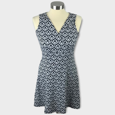 New York & Company Womens Small Black White Skater Dress