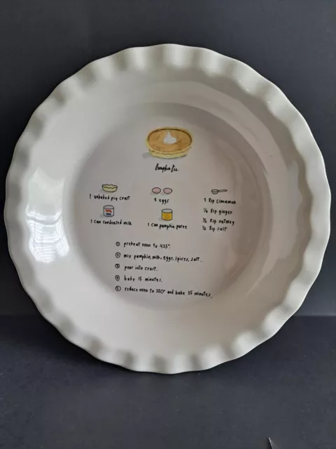 RAE DUNN MAGENTA Artisan Collection PUMPKIN Pie Recipe Dish Plate #181 ...