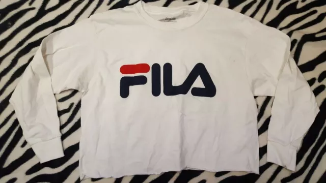 FILA Long Sleeved Crop Top White - Size XS- Great Condition