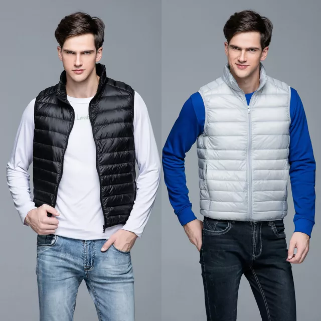 Ultralight Mens Duck Down Puffer Sleeveless Jacket Coat Vest Waistcoat Packable