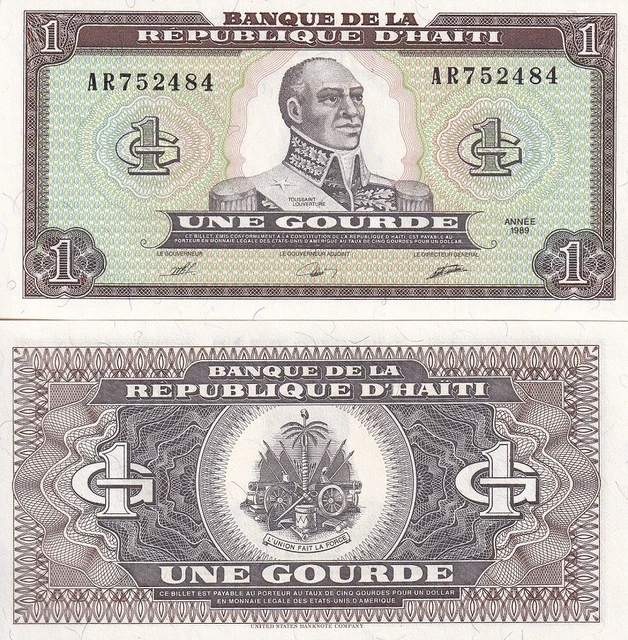 Haiti 1 Gourde 1989 P 253 a UNC