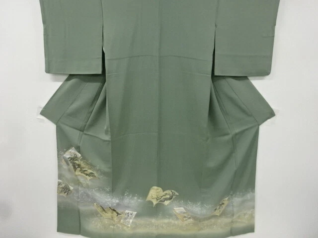 43051# Japanese Kimono / Vintage Iro Tomesode / Kinsai / Book With Flowers