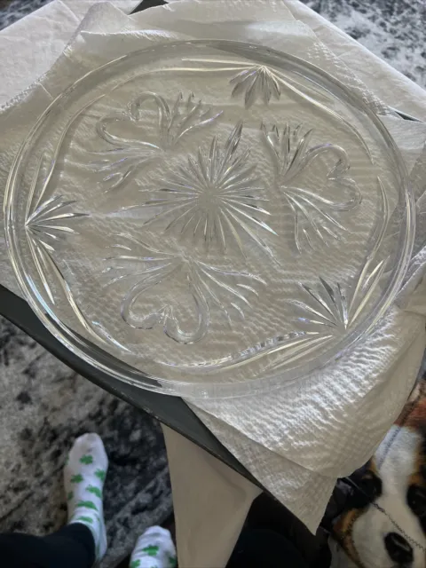 Waterford Crystal 12" Wedding Collection Swans Plate Unused! Beautiful Heavy!