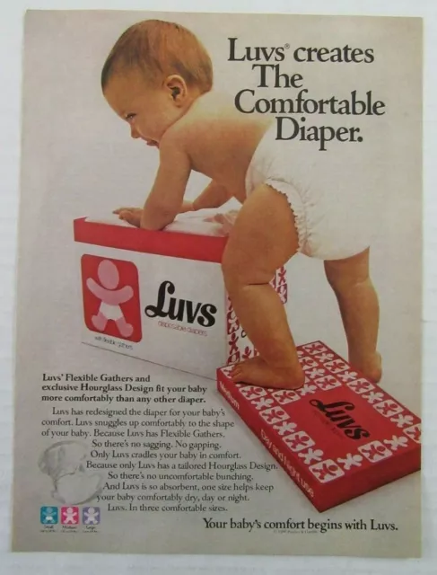 1980 LUVS Flexible Gathers Disposable Diapers Magazine Ad