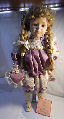 Design Debut 16" Porcelain Doll No Name or Markings with stand & No Box