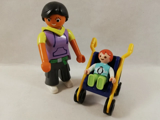 sympa maman poussette bebe  playmobil (  maison , ville  ) 0380