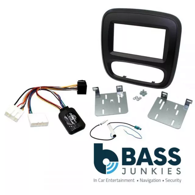 Double Din Stereo Fitting Kit + Steering Controls to fit Vauxhall Vivaro 2014-18