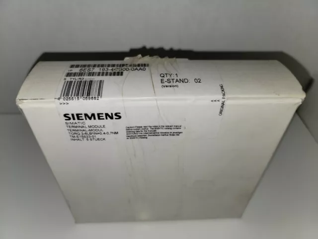 New in Box 5 Siemens 6ES7 193-4CB00-0AA0 PLC Terminal Modules FREE SHIPPING!