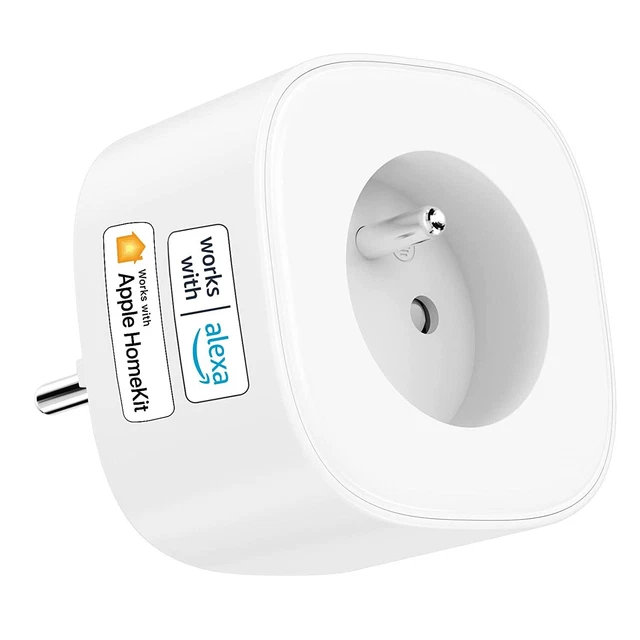 Prise Connectée WiFi (FR), Compatible Alexa, Google , Apple avec Commande Vocale