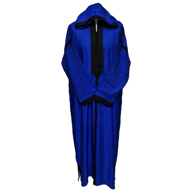Veste Marocaine Unisexe Avec Capuche En Laine Mélangée - Couleur Marron Et Blanc - Neuve Avec étiquettes, Fabriquée Au Maroc