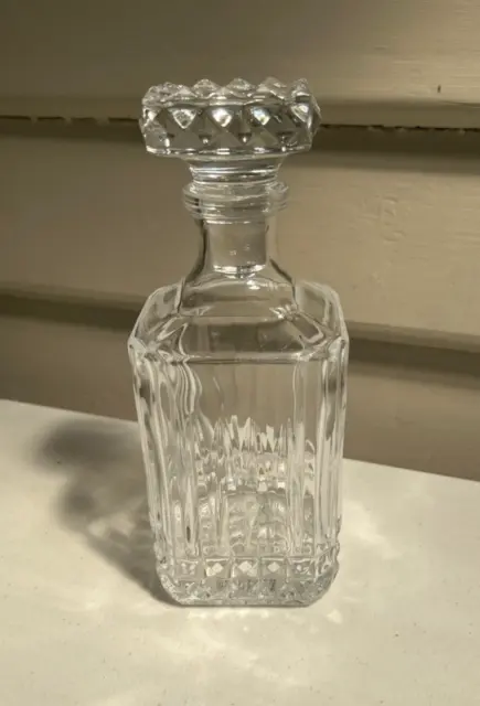 Vintage Large Heavy Glass Whisky Decanter - 25cm tall