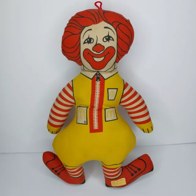 VTG Ronald McDonald Plush 16” Stuffed Doll 1973 McDonalds - Rare With Tag