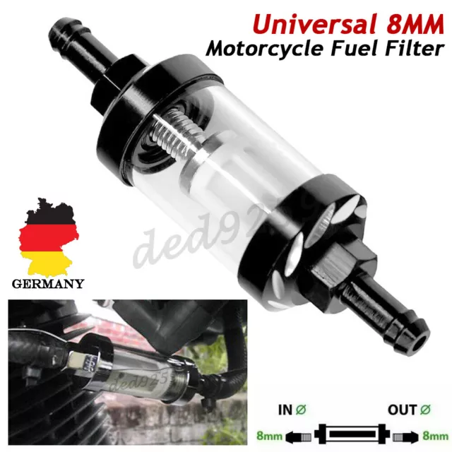 Universal Motorrad Waschbar 8mm Kraftstofffilter Benzinfilter Filter Diesel Quad