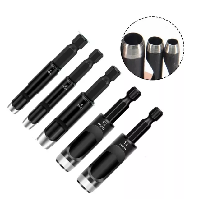 Reliable Carbon Steel Hollow Punch Tool Set for Leather Hole Punching (5pcs)
