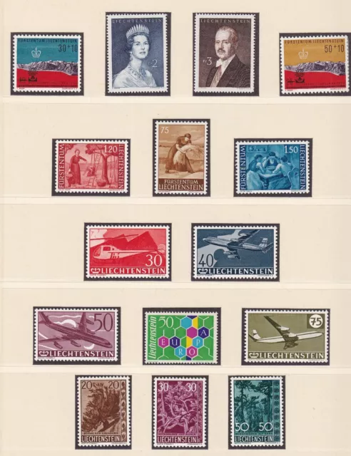 Liechtenstein postfrisches Lot mit dem kompletten Jahrgang 1960, kleine Sammlung