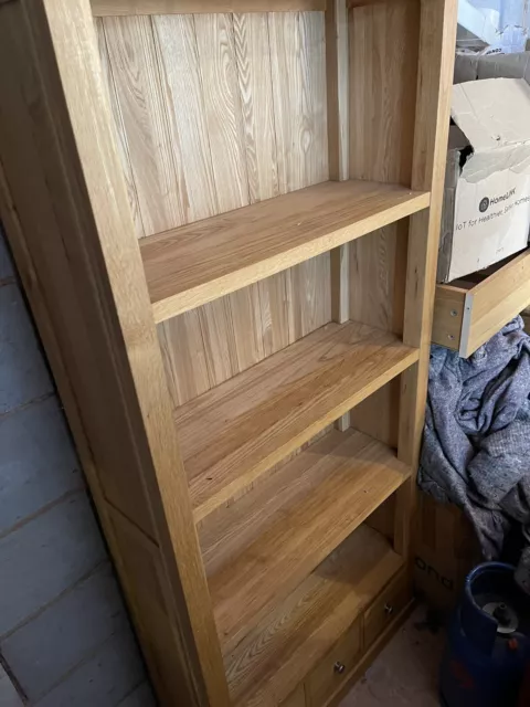 OAK FURNITURE LAND Solid Oak Tokyo Bookcase Bookshelves 225.00