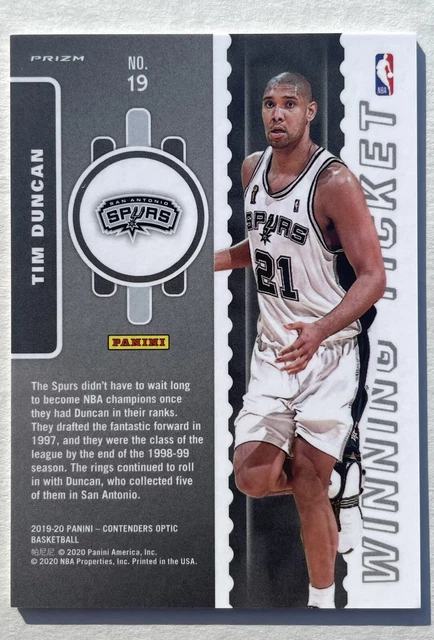 Tim Duncan 2019 Panini Contenders Optic Winning Tickets #19 2