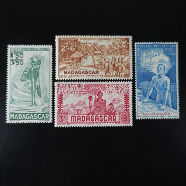 France Colonie Madagascar Poste Aérienne Pa N°41/44 Neuf ** Luxe Mnh