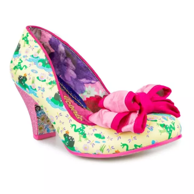Lady Ban Joe Pink/Yellow Frogs Pond Irregular Choice Mid Heels Shoes