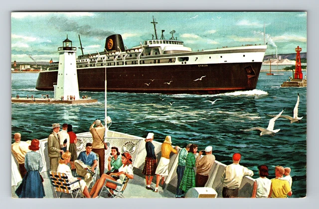 Ludington MI-Michigan, Chessie's Water-Born, Ships, Vintage Postcard