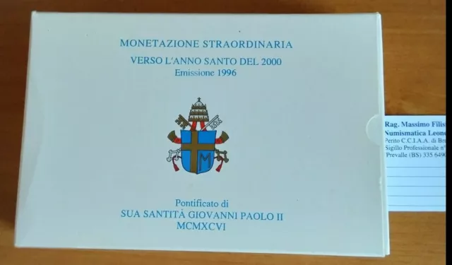 NL*VATICANO GIOVANNI PAOLO II Dittico 10000 + 10000 ANNO 1996 V/ANNO SANTO Proof