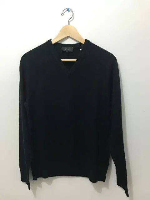 M371 Nwt Vince Wool Cashmere V Neck Raglan Men Sweater S, M, L,Xl Black $295