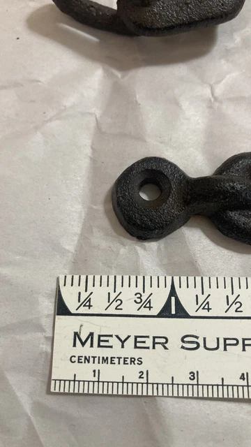 Cast Iron Chain Link Wall Hook Industrial Nautical Coat Hanger Black 5"