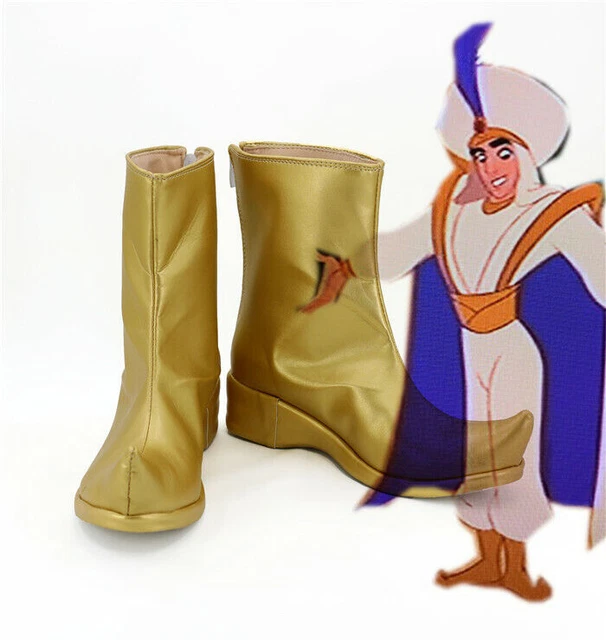 Aladdin Cosplay Costume Costumes Shoes Shoes Gold Golden Prince Boots Boots